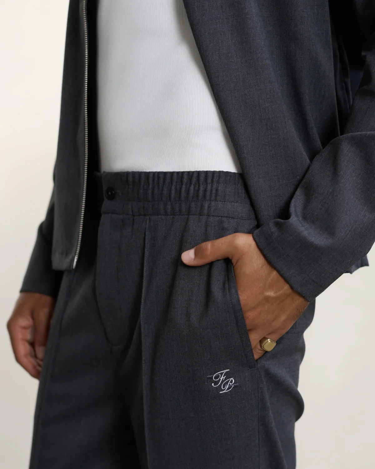 Coach Jacket Twill Wool Grey - Image 7