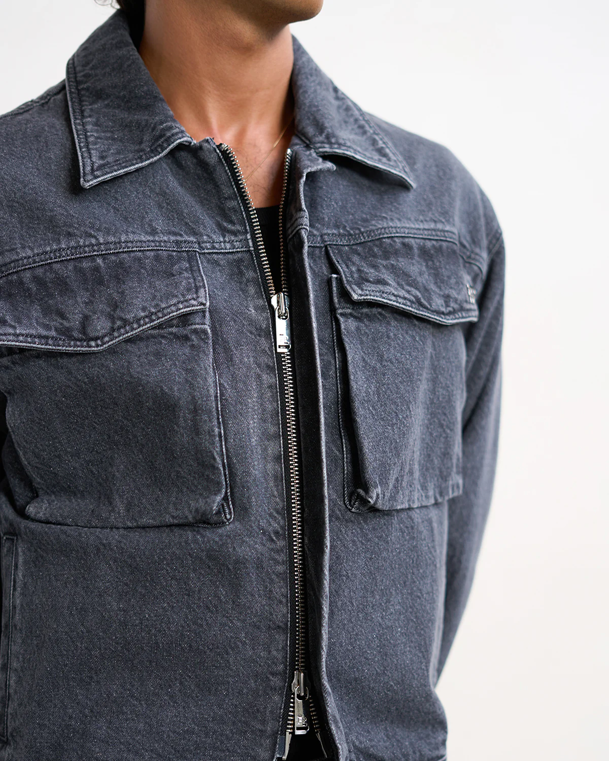 Denim Jacket Washed Black - Image 5