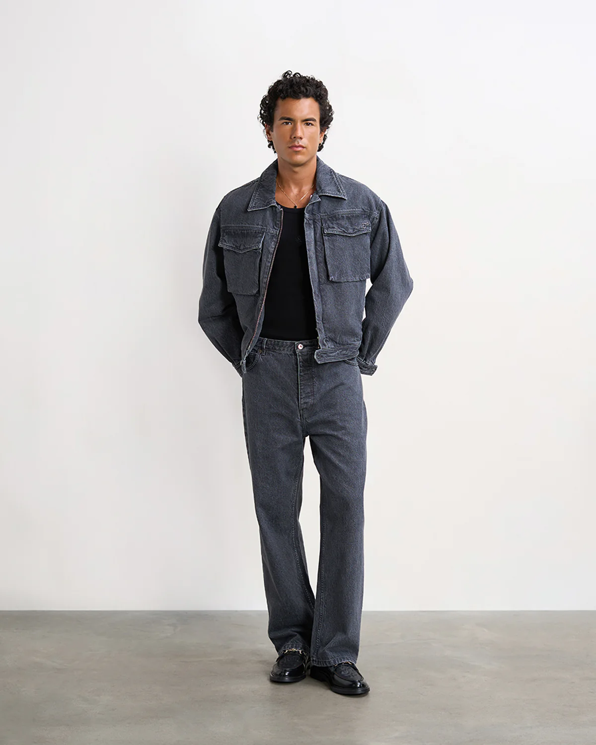 Denim Jacket Washed Black - Image 8