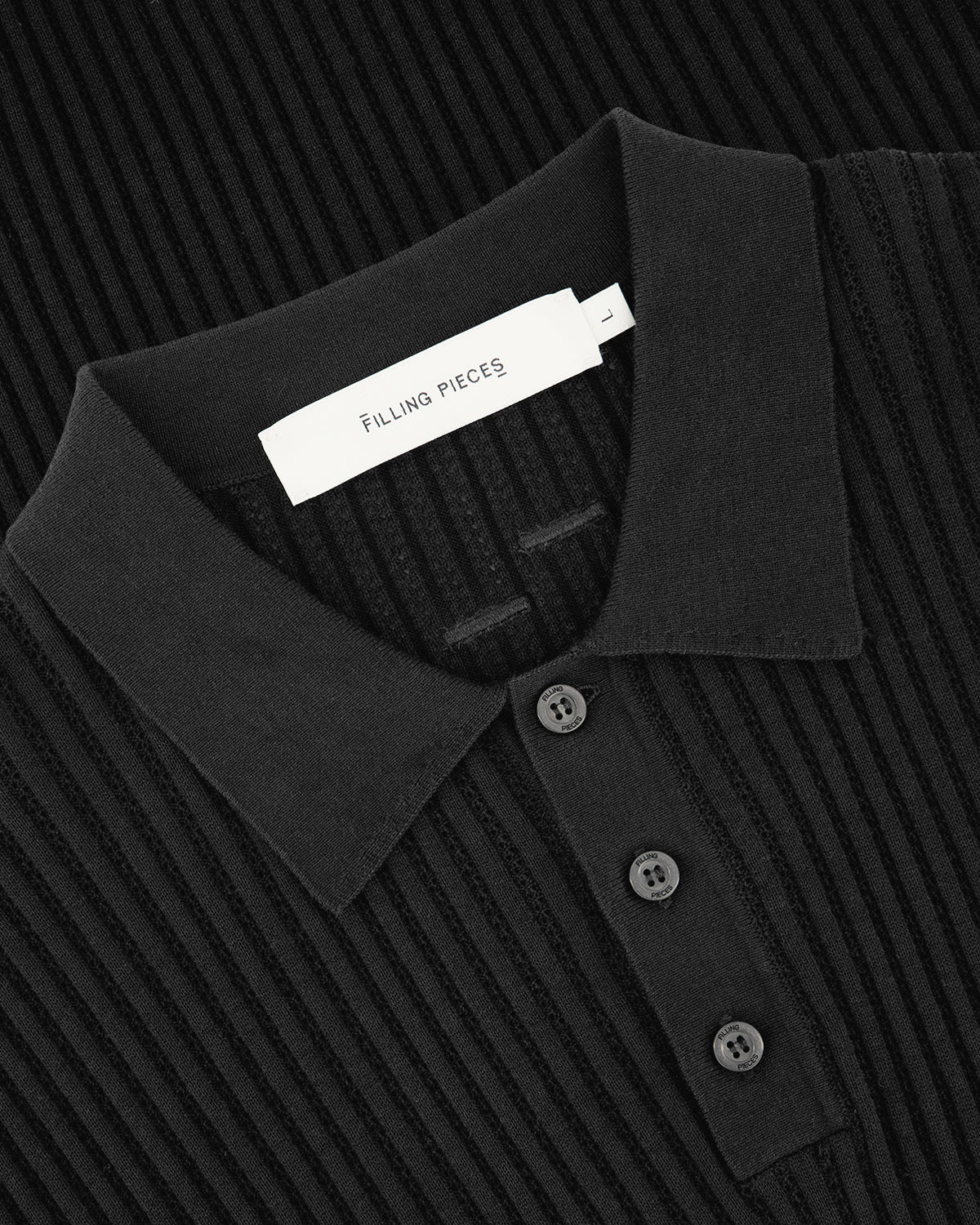 Fine Knit Polo All Black - Image 3
