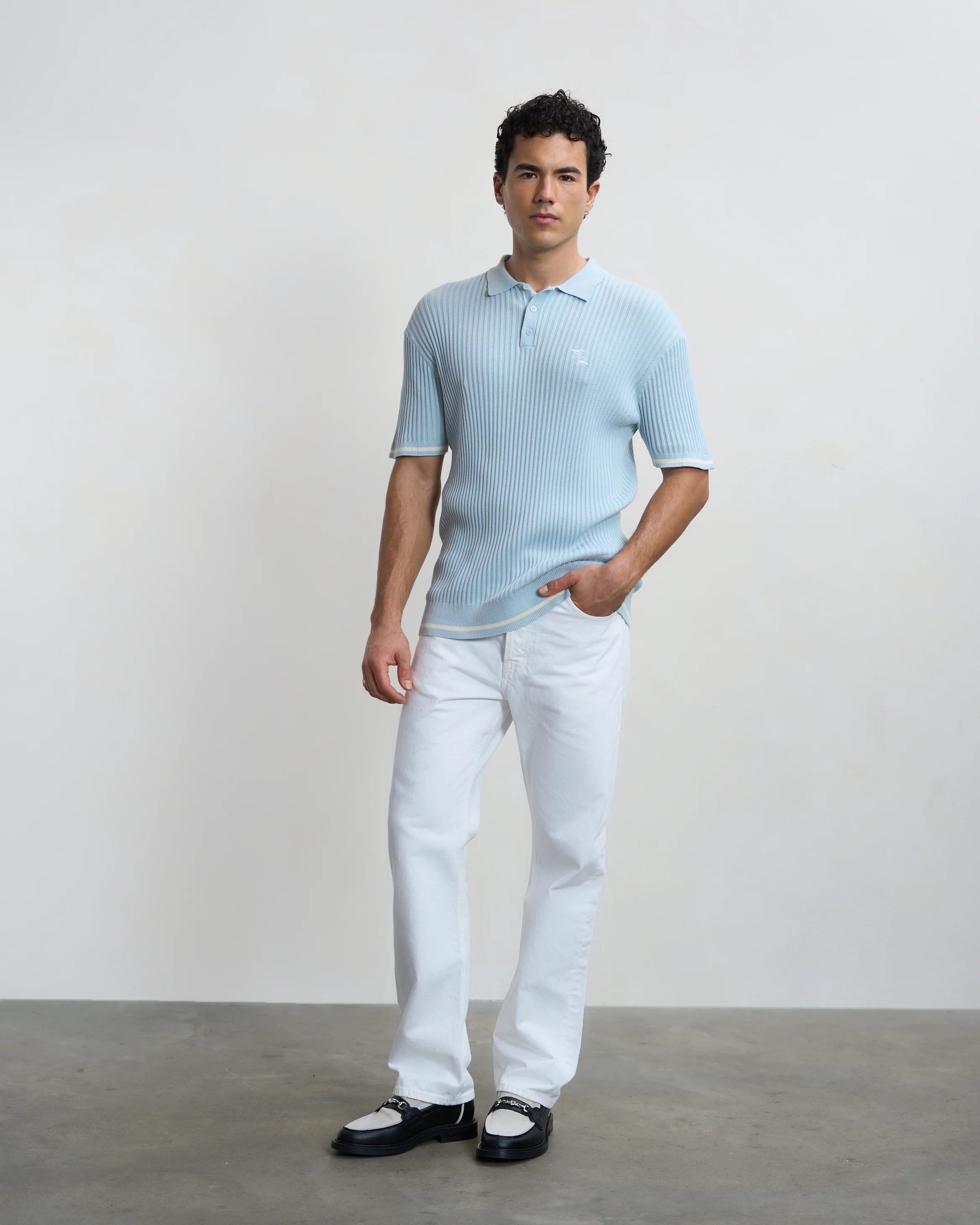 Fine Knit Polo Skyway - Image 6