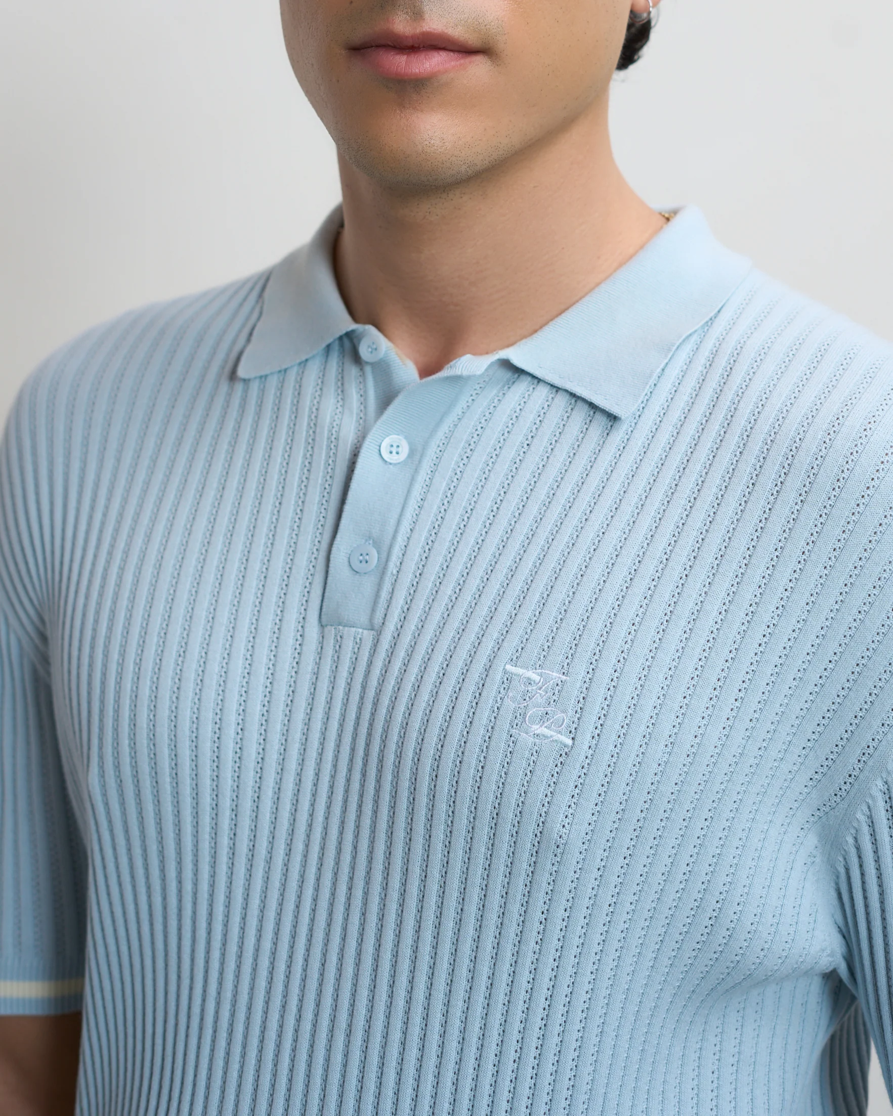 Fine Knit Polo Skyway - Image 8
