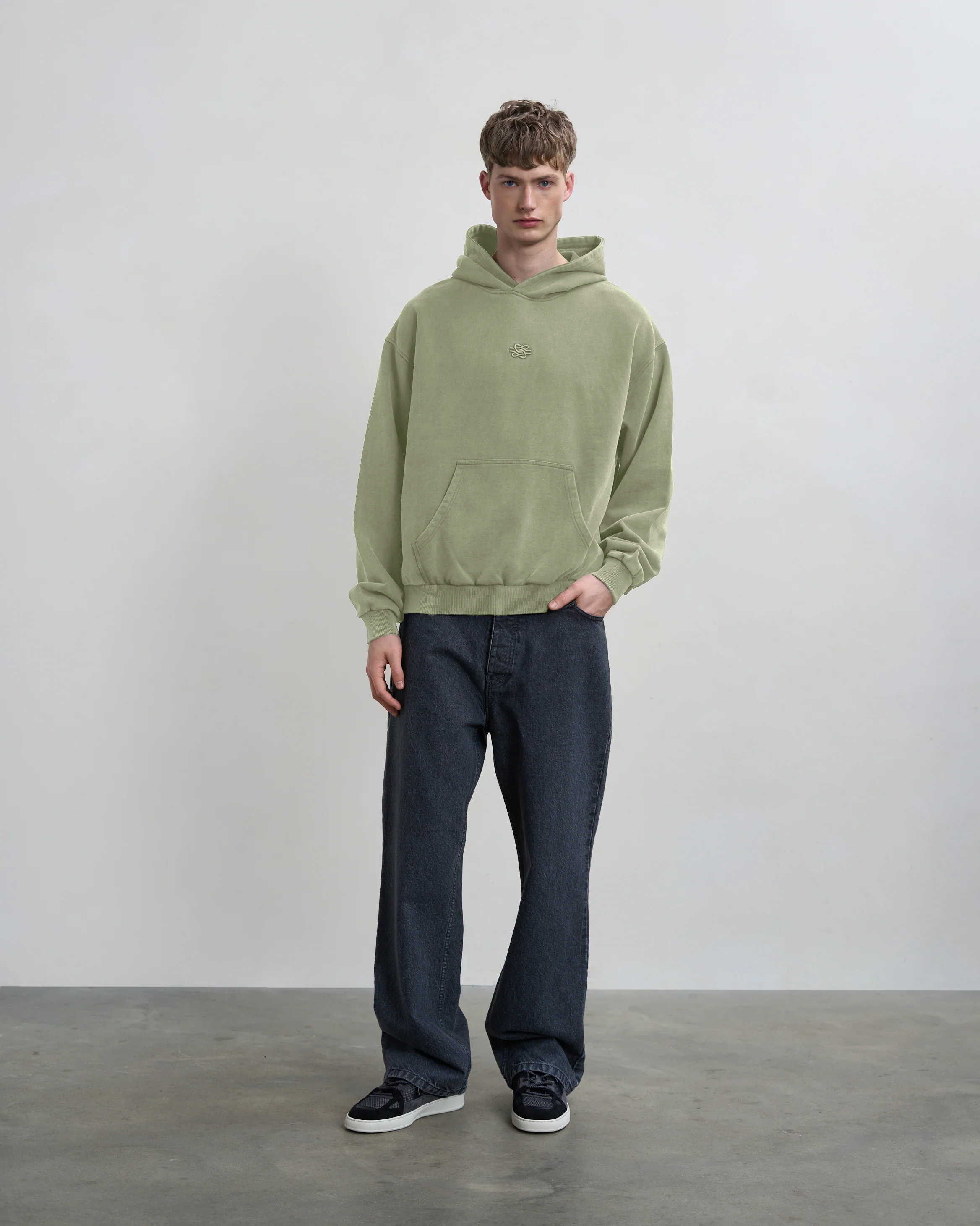 Hoodie Boxy Embroidered Tea - Image 5