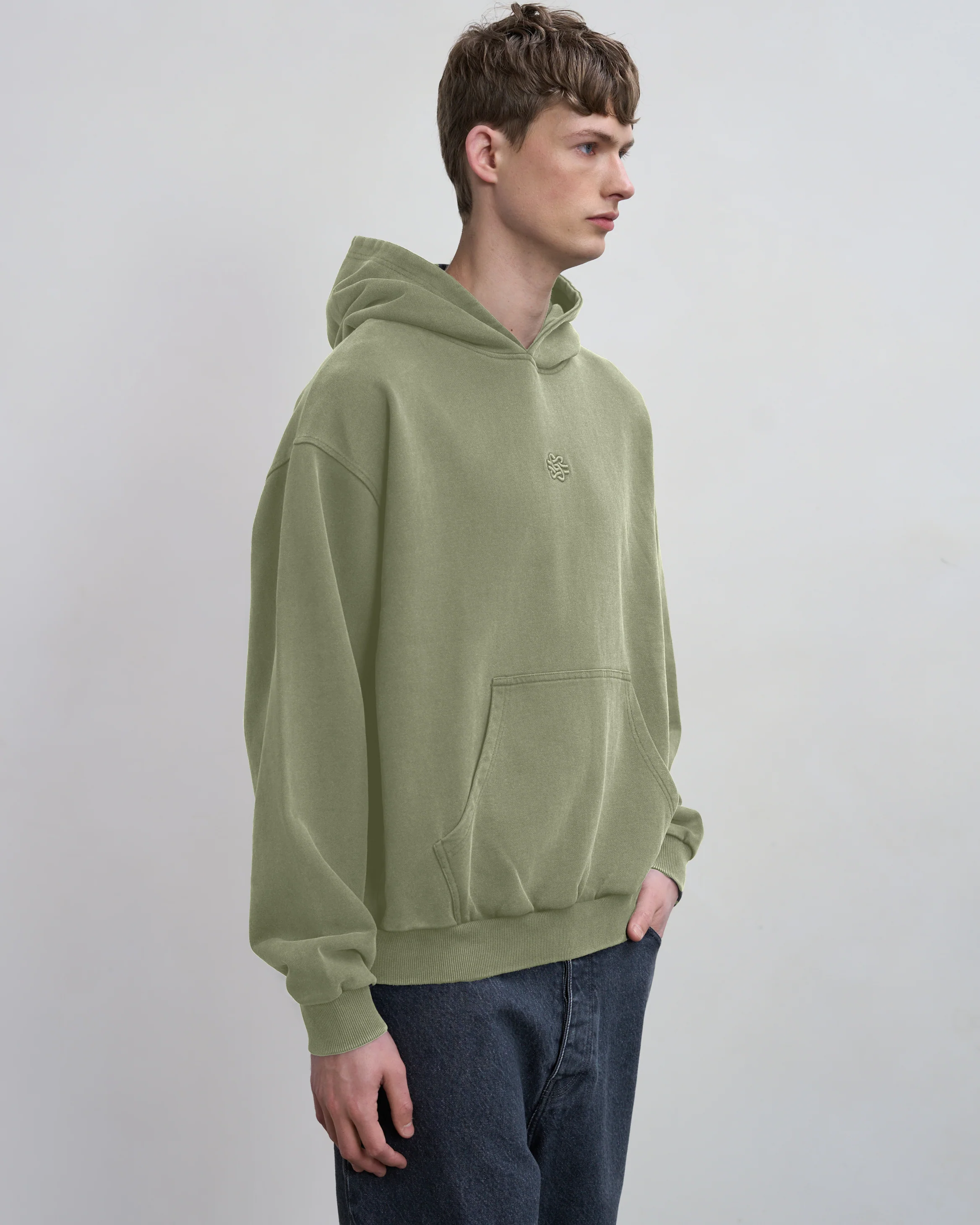 Hoodie Boxy Embroidered Tea - Image 6