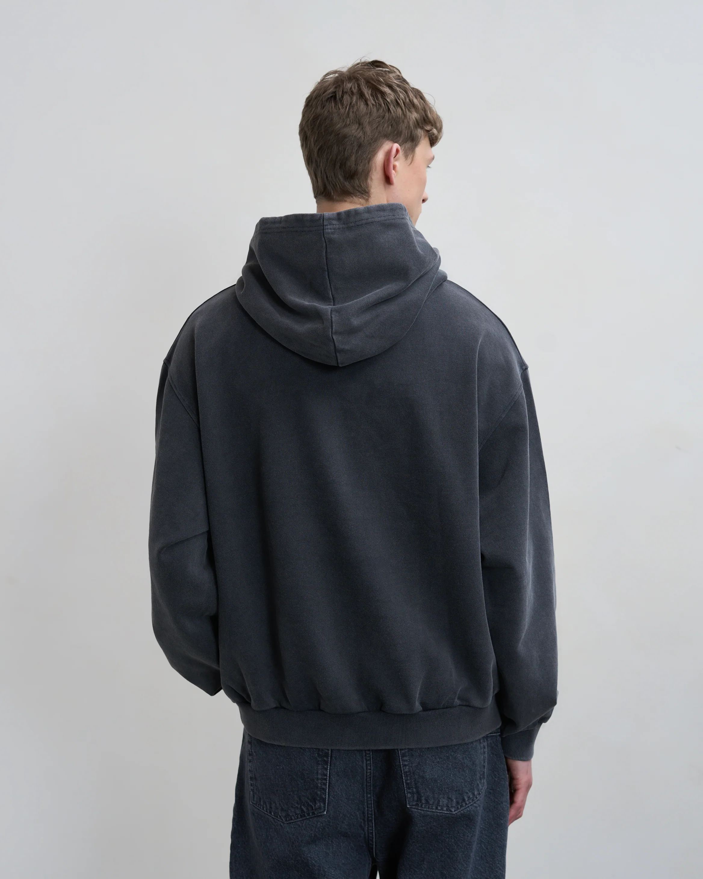 Hoodie Boxy Embroidered Vintage Black - Image 6