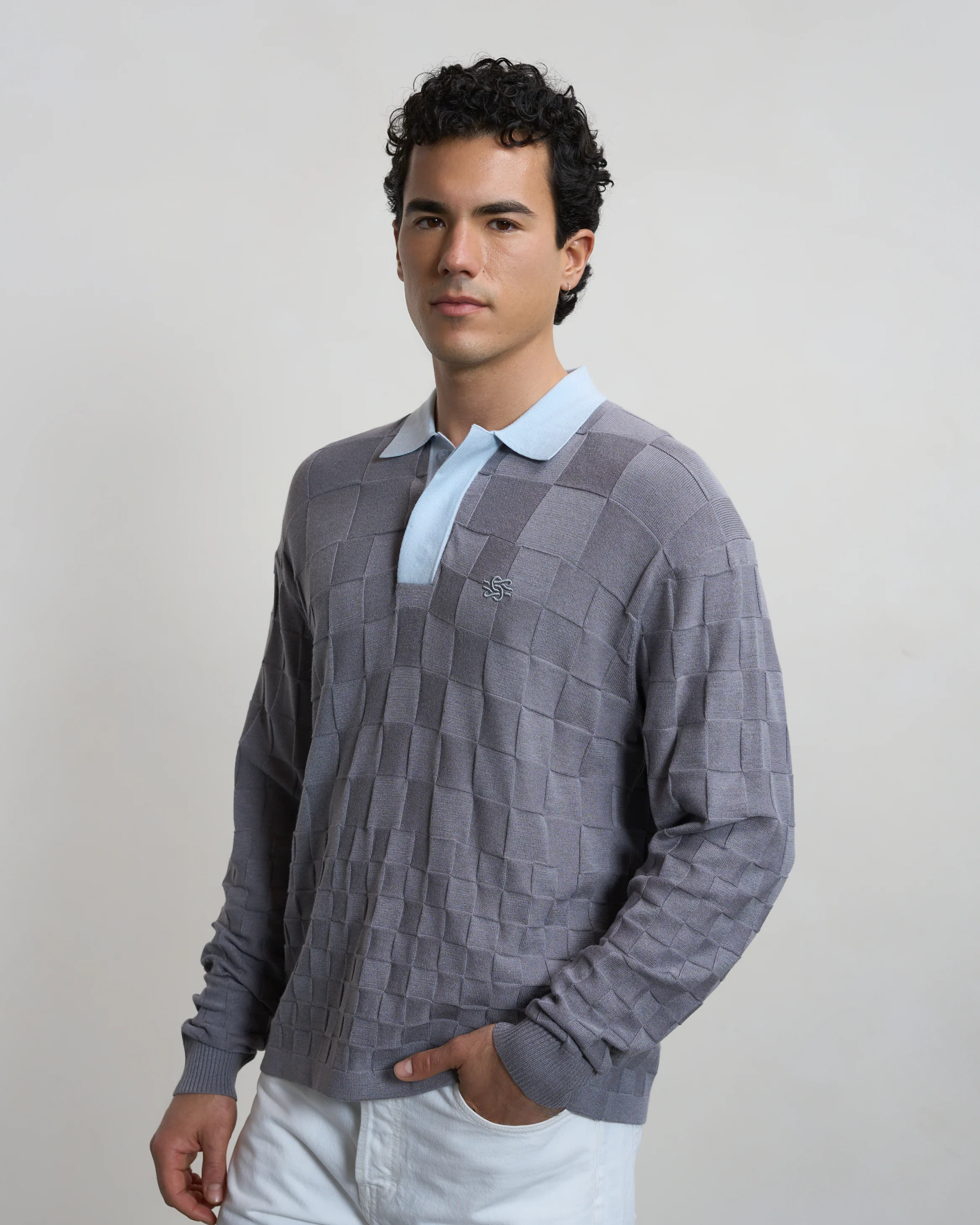 Knit Shirt Rugby Grey - Image 4