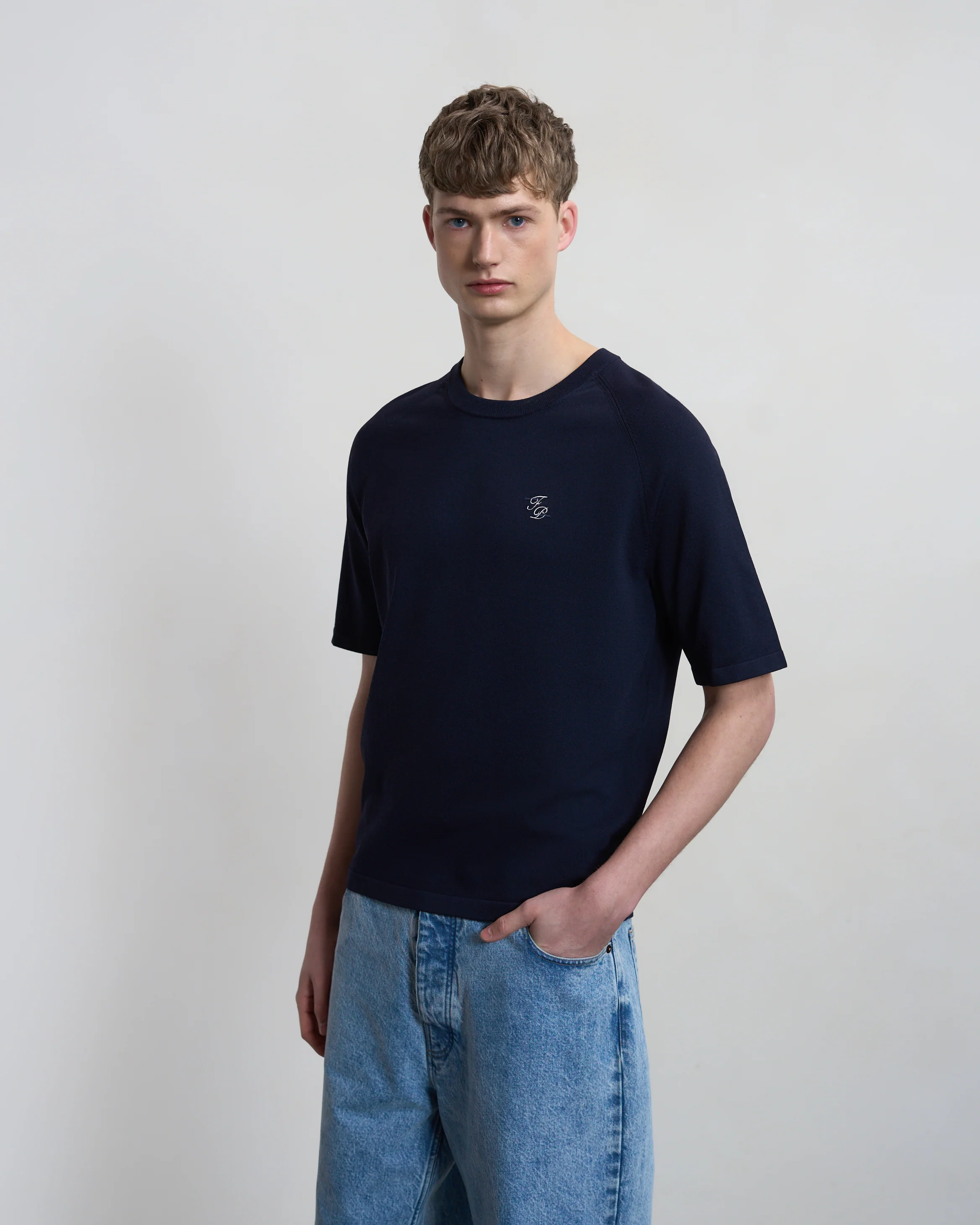 Knit T-shirt Raglan Navy - Image 4