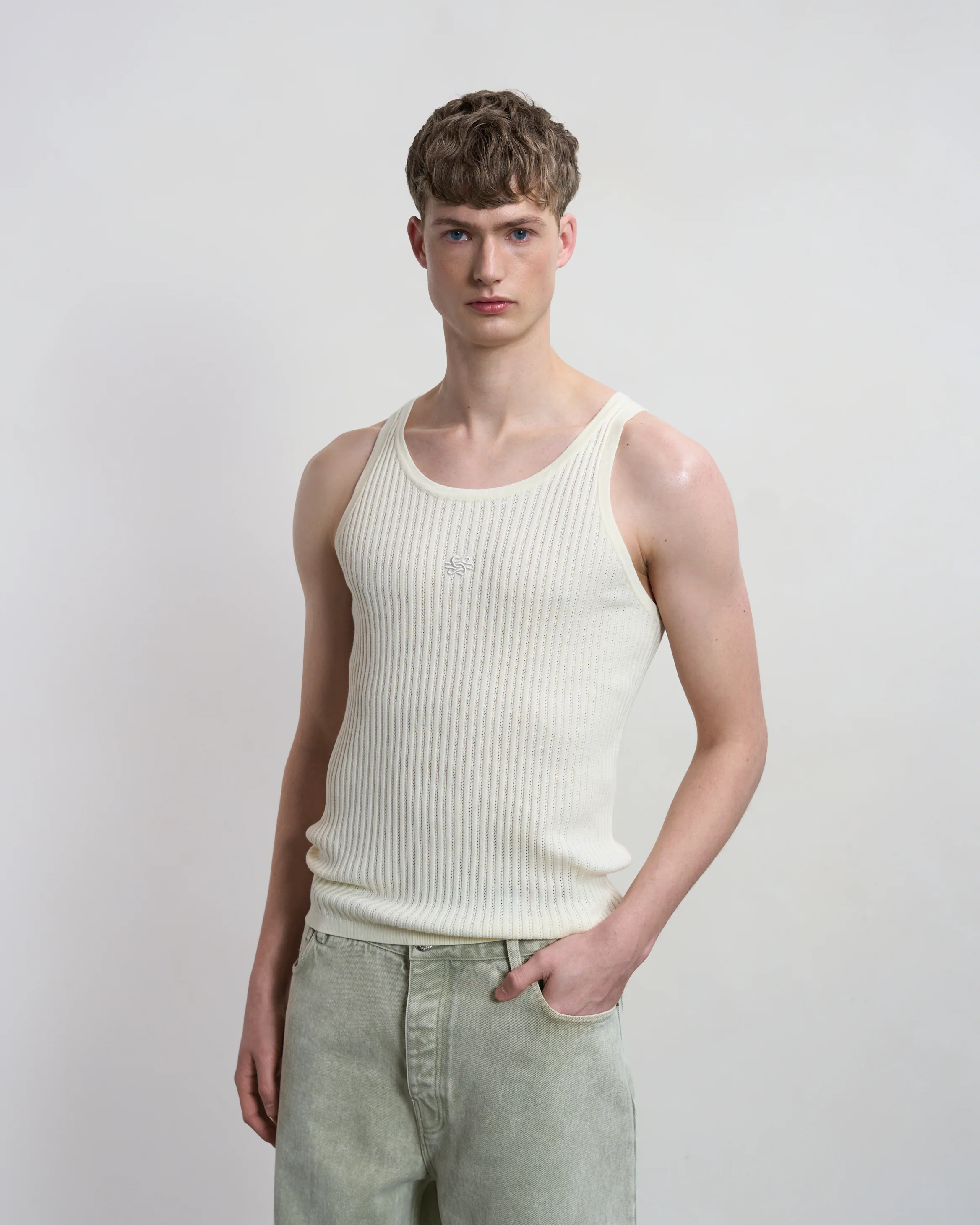 Knit Tank Top Antique White - Image 4