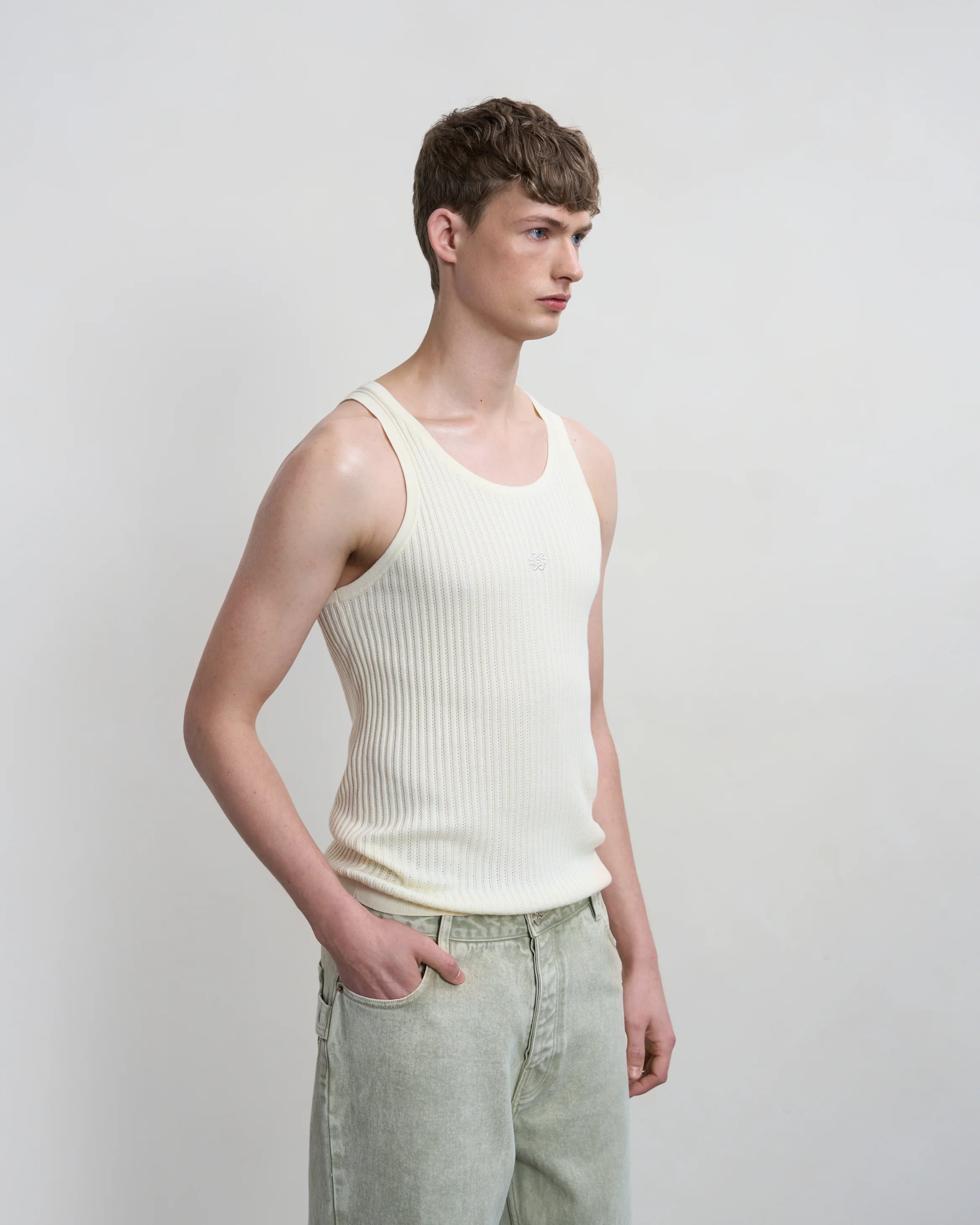 Knit Tank Top Antique White - Image 7