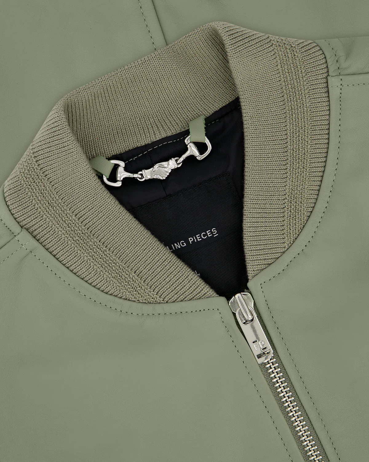 Leather Bomber Jacket Tea - Image 3