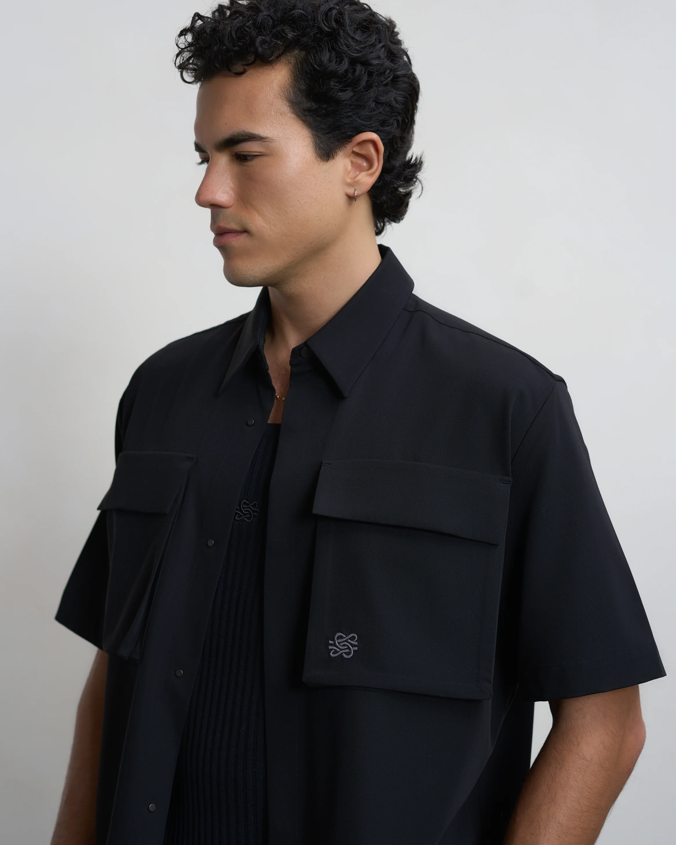 Resort Shirt Drapy Black - Image 5