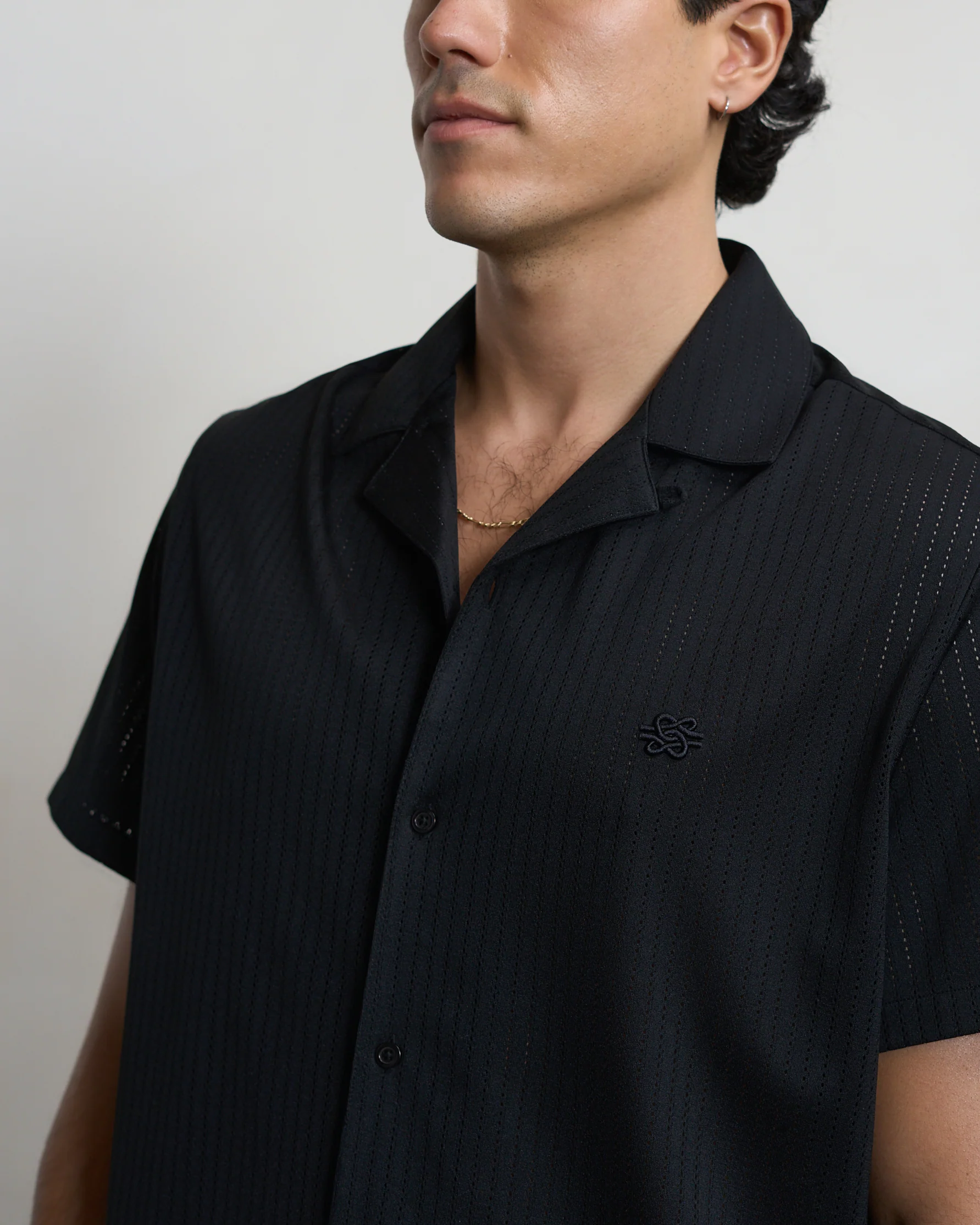 Resort Shirt Mesh Black - Image 6