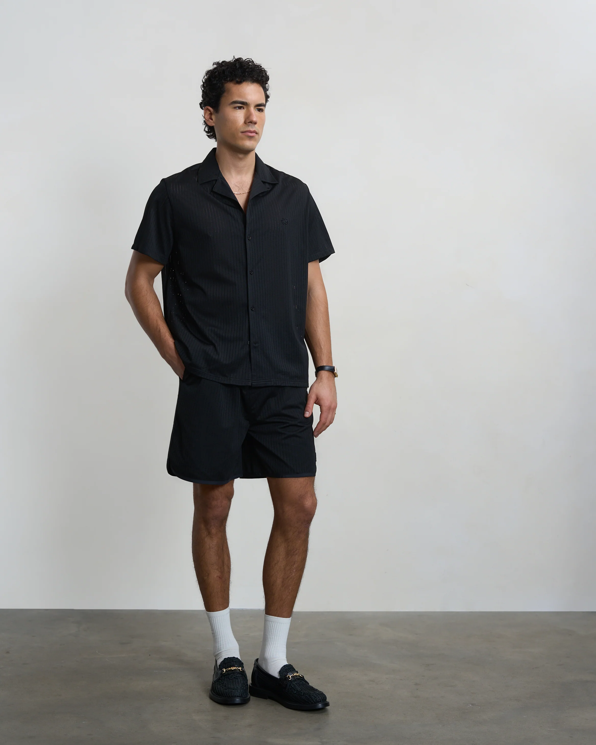 Resort Shirt Mesh Black - Image 7