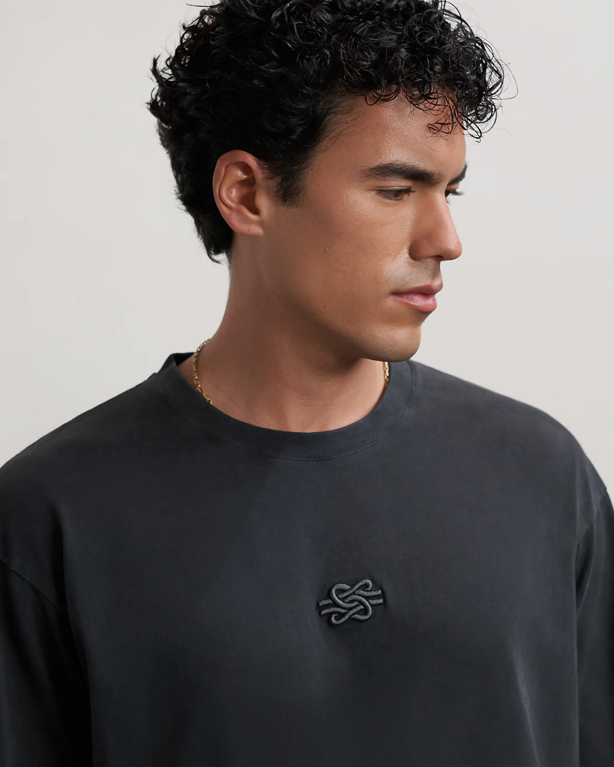 T-shirt Boxy Embroidered Vintage Black - Image 7