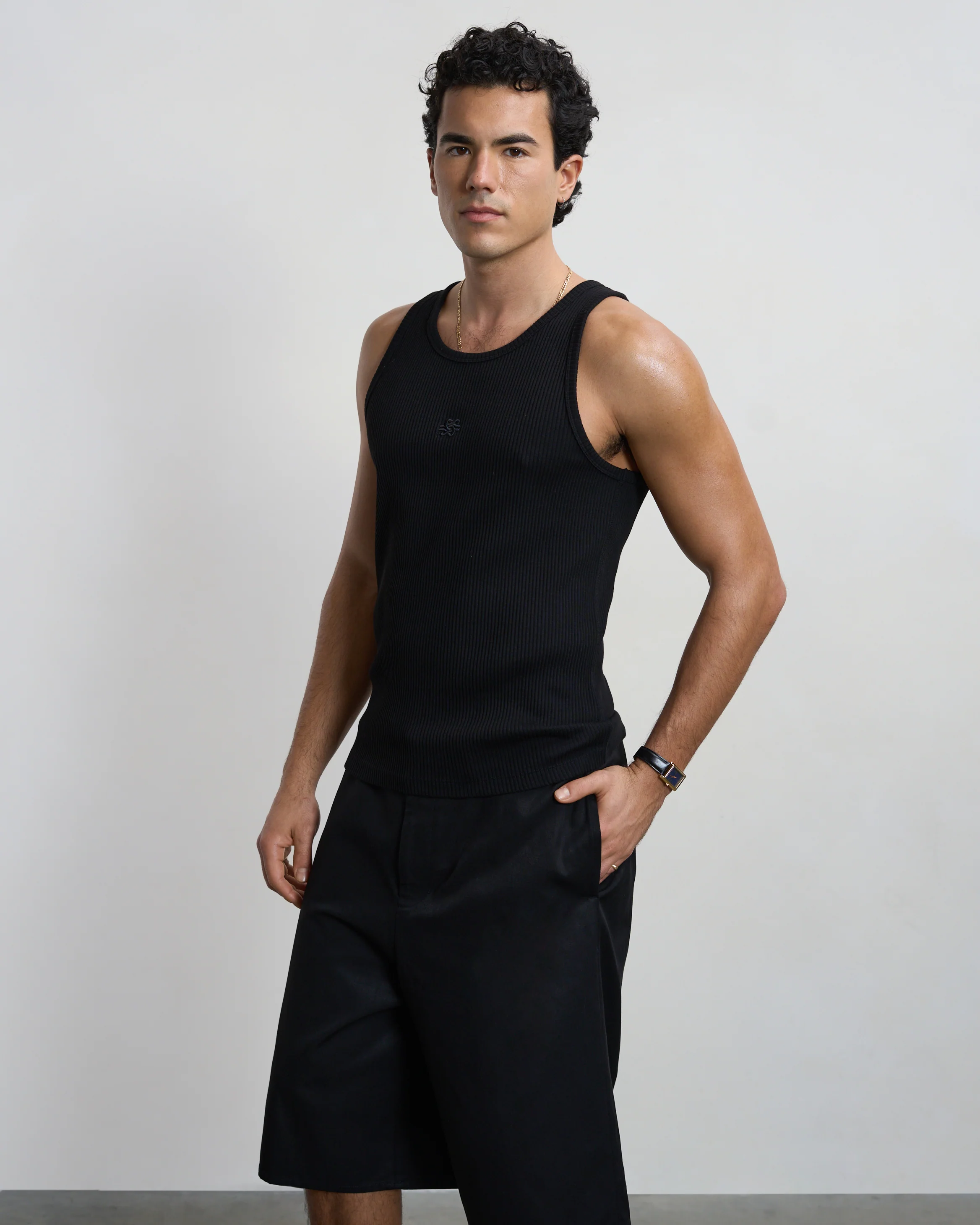 Tank Top Ribbed Black - Image 6