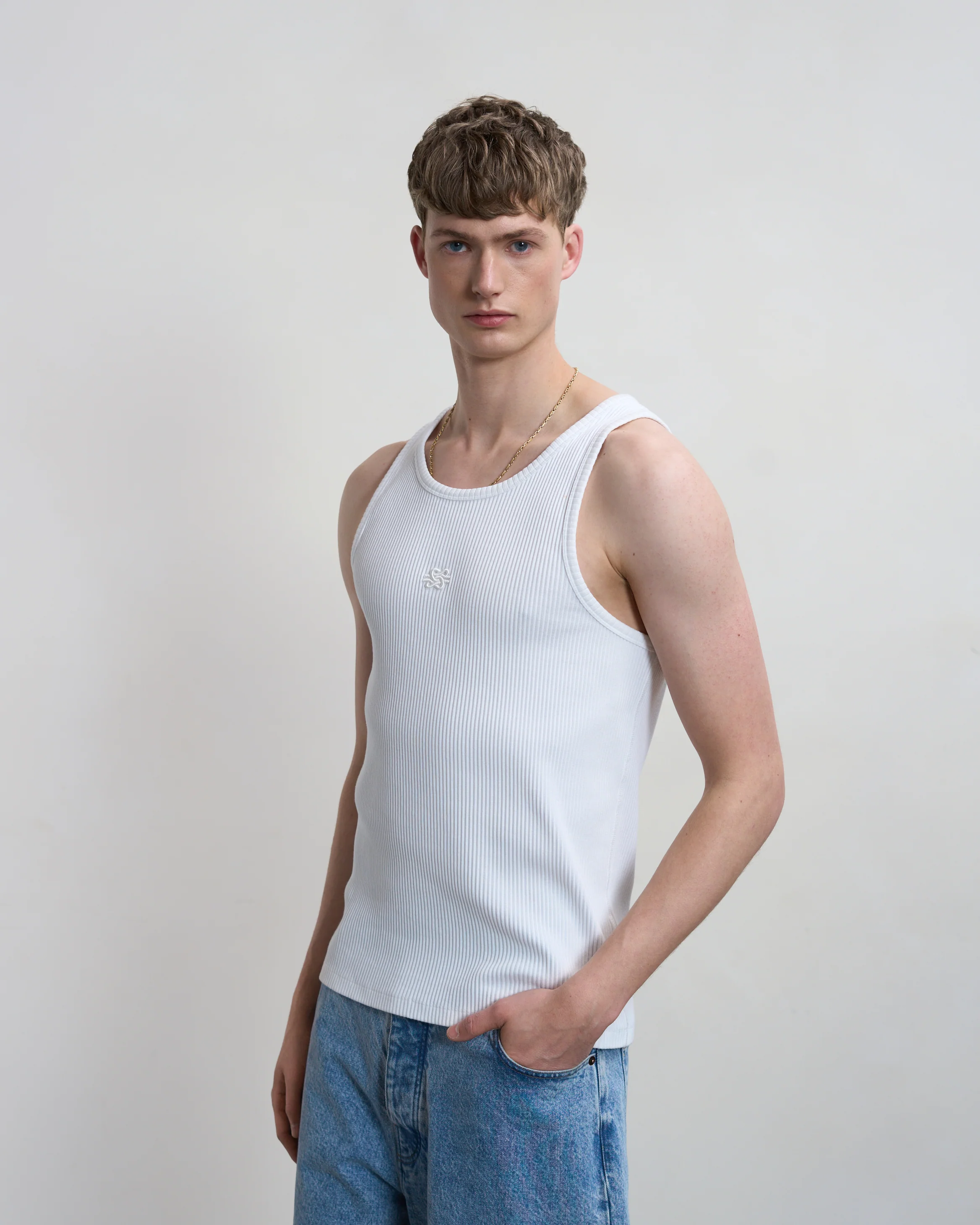 Tank Top Ribbed White - Image 6