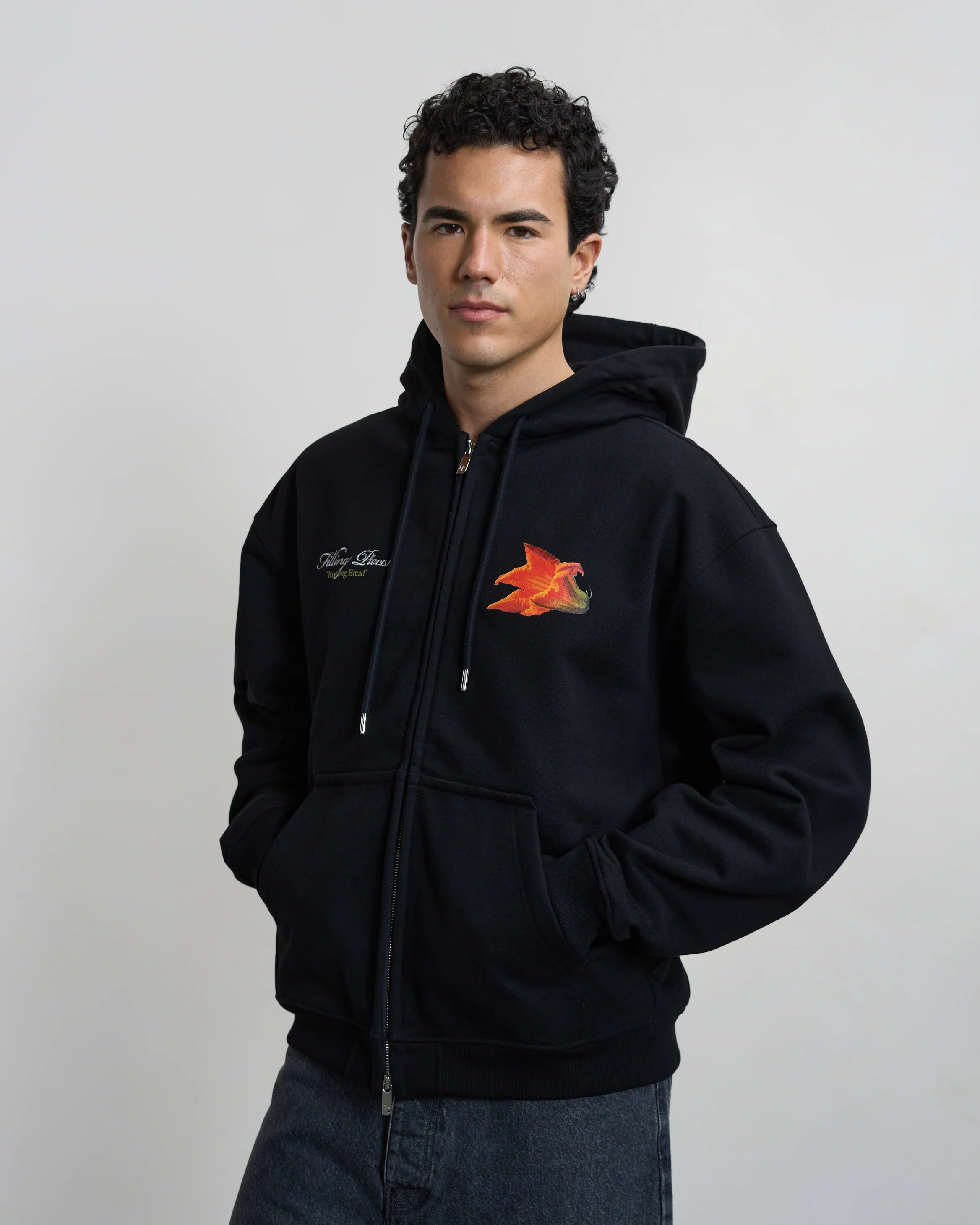 Zip Hoodie Zucchini Black - Image 6