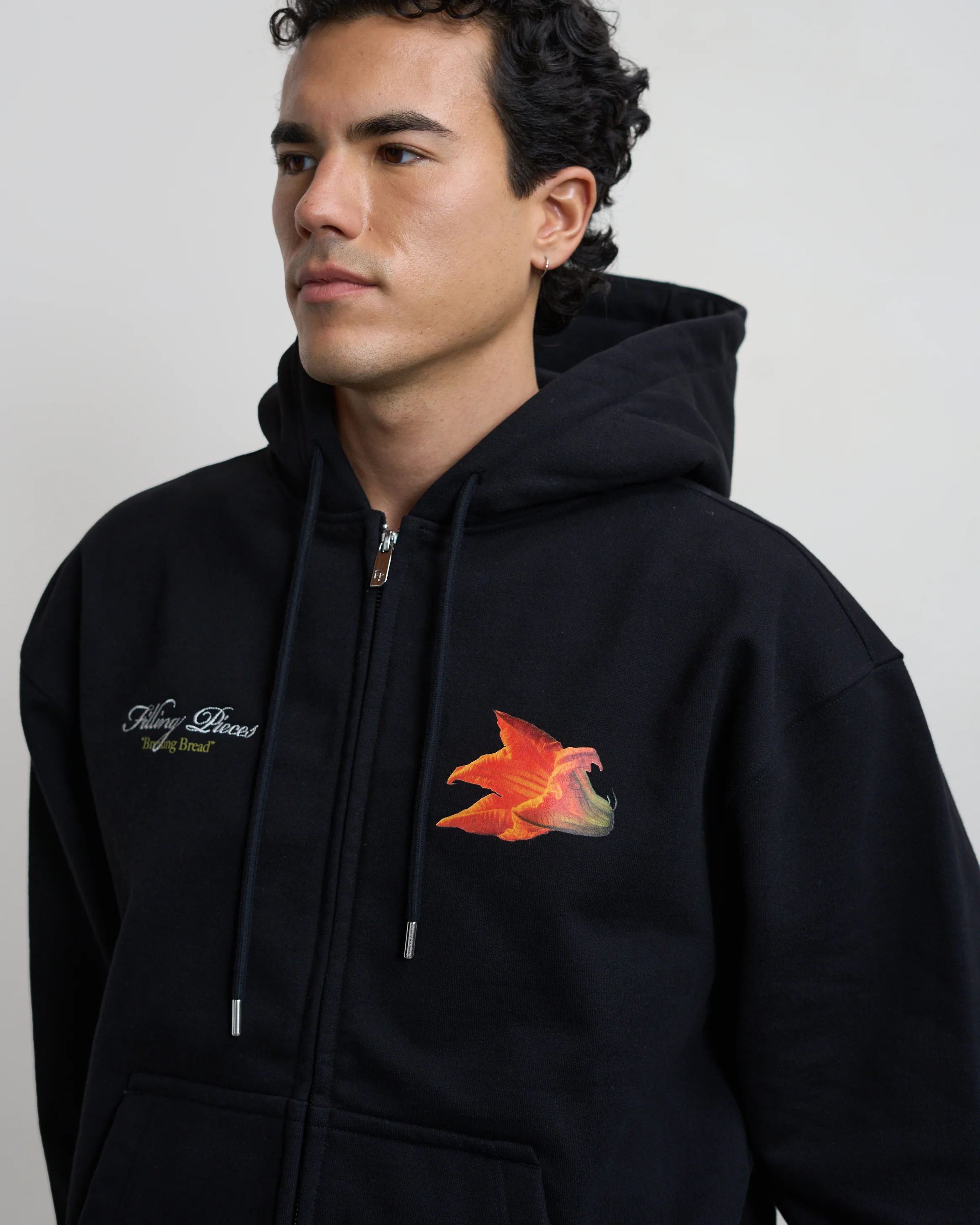 Zip Hoodie Zucchini Black - Image 8